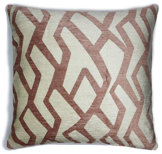 MAURA Modern Design Jacquard Decorative Throw Pillow Cover 24 X 24 Inches Set of 2 for Couch, Sofa and Bedroom. Thick Chenille Cushion Case, Super Cozy and Soft. Earthy Colors for Room Home Decor.