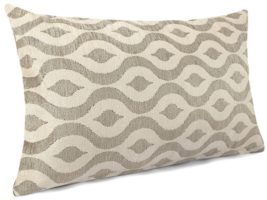 MAURA Rain Drop Design Jacquard Decorative Throw Pillow Cover 12 X 20 Inches Set of 2 for Couch, Sofa and Bedroom. Thick Chenille Cushion Case, Super Cozy and Soft. Earthy Colors for Room Home Decor.
