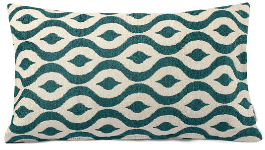 MAURA Rain Drop Design Jacquard Decorative Throw Pillow Cover 12 X 20 Inches Set of 2 for Couch, Sofa and Bedroom. Thick Chenille Cushion Case, Super Cozy and Soft. Earthy Colors for Room Home Decor.