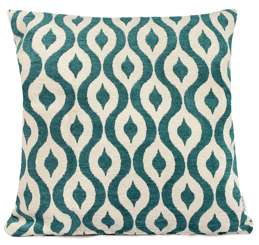 MAURA Rain Drop Design Jacquard Decorative Throw Pillow Cover 20 X 20 Inches Set of 2 for Couch, Sofa and Bedroom. Thick Chenille Cushion Case, Super Cozy and Soft. Earthy Colors for Room Home Decor.