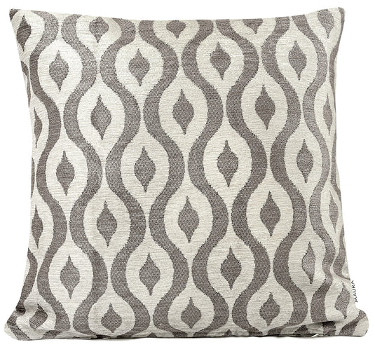 MAURA Rain Drop Design Jacquard Decorative Throw Pillow Cover 20 X 20 Inches Set of 2 for Couch, Sofa and Bedroom. Thick Chenille Cushion Case, Super Cozy and Soft. Earthy Colors for Room Home Decor.