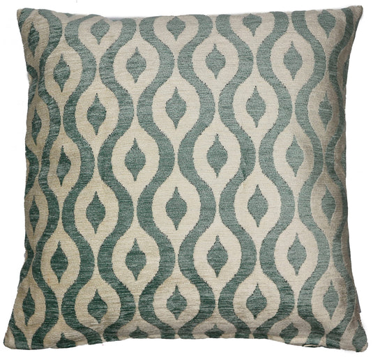 MAURA Rain Drop Design Jacquard Decorative Throw Pillow Cover 24 X 24 Inches Set of 2 for Couch, Sofa and Bedroom. Thick Chenille Cushion Case, Super Cozy and Soft. Earthy Colors for Room Home Decor.