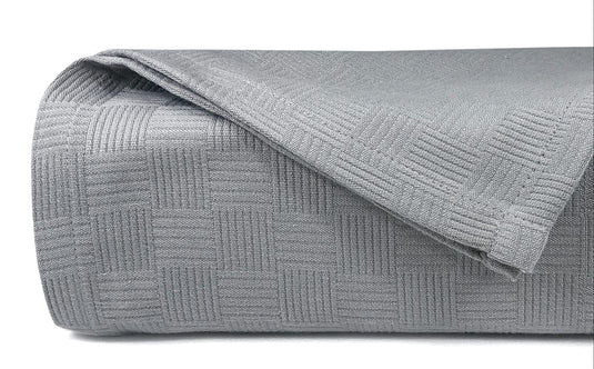 Maura All Season Cotton Decorative Thermal Bed Blankets, Classic Basket Wave Breathable, Super Soft, Cozy Blanket and Perfect for Layering Any Bed. Twin Size 66”x 90”