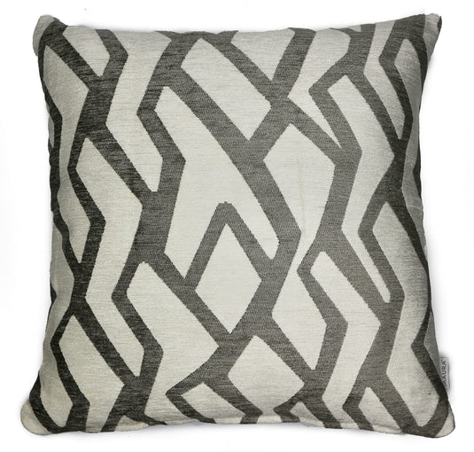 MAURA Modern Design Jacquard Decorative Throw Pillow Cover 24 X 24 Inches Set of 2 for Couch, Sofa and Bedroom. Thick Chenille Cushion Case, Super Cozy and Soft. Earthy Colors for Room Home Decor.