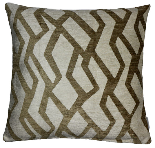 MAURA Modern Design Jacquard Decorative Throw Pillow Cover 18 X 18 Inches Set of 2 for Couch, Sofa and Bedroom. Thick Chenille Cushion Case, Super Cozy and Soft. Earthy Colors for Room Home Decor.
