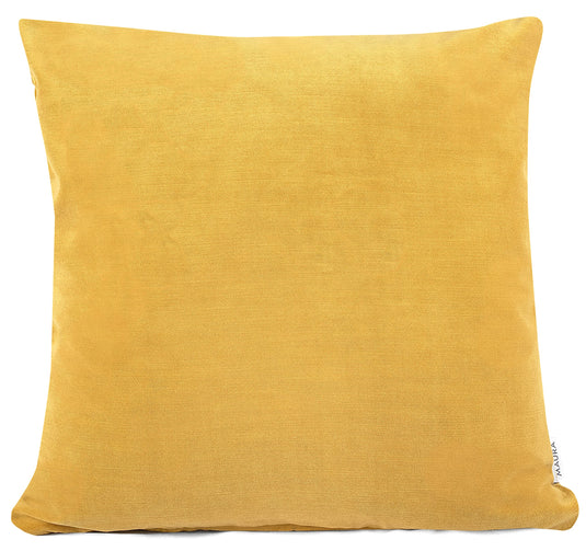 MAURA Boho Effect Velvet Decorative Throw Pillow Covers 18 x 18 Inches Set of 2 for Couch, Sofa and Bedroom. Thick Fabric and Super Soft to Touch. Square Solid Color Covers for Living Room Home Decor.