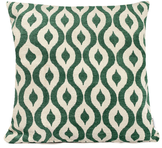 MAURA Rain Drop Design Jacquard Decorative Throw Pillow Cover 24 X 24 Inches Set of 2 for Couch, Sofa and Bedroom. Thick Chenille Cushion Case, Super Cozy and Soft. Earthy Colors for Room Home Decor.