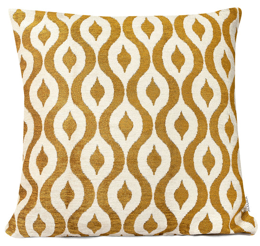 MAURA Rain Drop Design Jacquard Decorative Throw Pillow Cover 20 X 20 Inches Set of 2 for Couch, Sofa and Bedroom. Thick Chenille Cushion Case, Super Cozy and Soft. Earthy Colors for Room Home Decor.