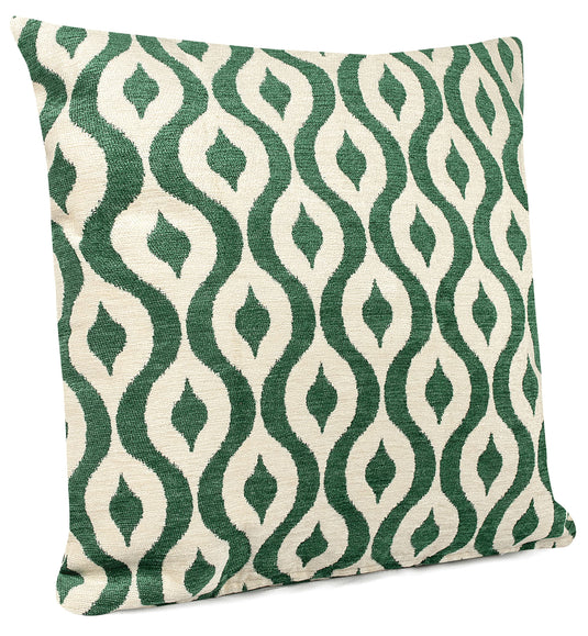 MAURA Rain Drop Design Jacquard Decorative Throw Pillow Cover 20 X 20 Inches Set of 2 for Couch, Sofa and Bedroom. Thick Chenille Cushion Case, Super Cozy and Soft. Earthy Colors for Room Home Decor.