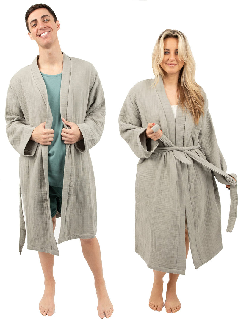 Load image into Gallery viewer, Maura Bathrobe Women's and Men's Unisex Cloudy Cotton, Lightweight, Luxurious Long Kimono Spa Robe Breathable Loungewear.
