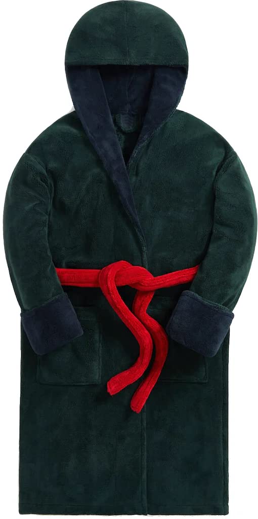 Load image into Gallery viewer, MAURA  Men's Hooded Plush Fleece Robes, Long Warm and Super Soft Bathrobes for Men, Luxury and Cozy Lounge Robe. Great Gifts
