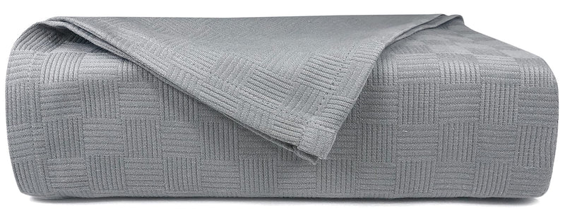 Load image into Gallery viewer, Maura All Season Cotton Decorative Thermal Bed Blankets, Classic Basket Wave Breathable, Super Soft, Cozy Blanket and Perfect for Layering Any Bed. Full/Queen Size 90”x 90”
