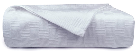 Maura All Season Cotton Decorative Thermal Bed Blankets, Classic Basket Wave Breathable, Super Soft, Cozy Blanket and Perfect for Layering Any Bed. Full/Queen Size 90”x 90”