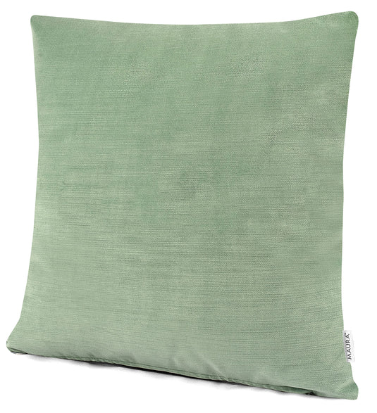 MAURA Boho Effect Velvet Decorative Throw Pillow Covers 20 x 20 Inches Set of 2 for Couch, Sofa and Bedroom. Thick Fabric and Super Soft to Touch. Square Solid Color Covers for Living Room Home Decor.