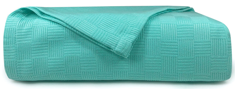 Load image into Gallery viewer, Maura All Season Cotton Decorative Thermal Bed Blankets, Classic Basket Wave Breathable, Super Soft, Cozy Blanket and Perfect for Layering Any Bed. Twin Size 66”x 90”
