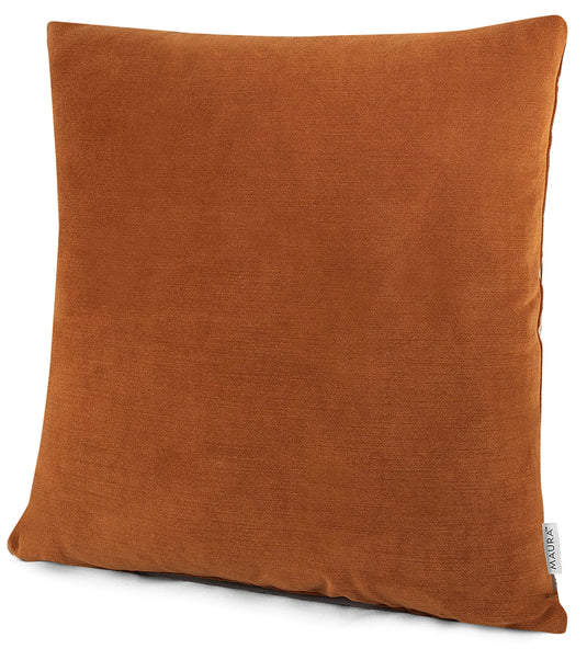 MAURA Boho Effect Velvet Decorative Throw Pillow Covers 18 x 18 Inches Set of 2 for Couch, Sofa and Bedroom. Thick Fabric and Super Soft to Touch. Square Solid Color Covers for Living Room Home Decor.