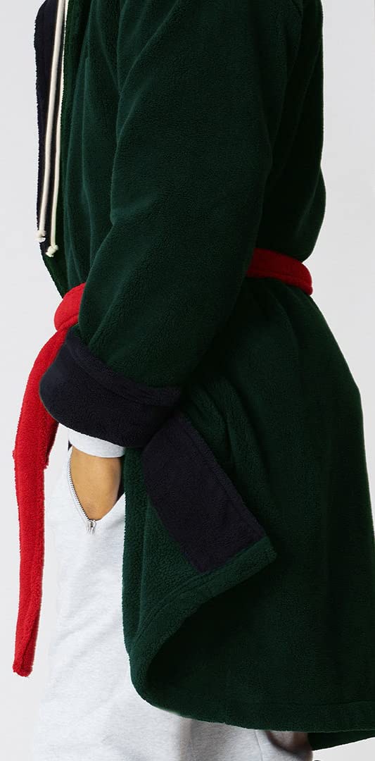 MAURA  Men's Hooded Plush Fleece Robes, Long Warm and Super Soft Bathrobes for Men, Luxury and Cozy Lounge Robe. Great Gifts