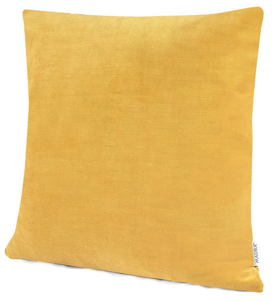 MAURA Boho Effect Velvet Decorative Throw Pillow Covers 18 x 18 Inches Set of 2 for Couch, Sofa and Bedroom. Thick Fabric and Super Soft to Touch. Square Solid Color Covers for Living Room Home Decor.