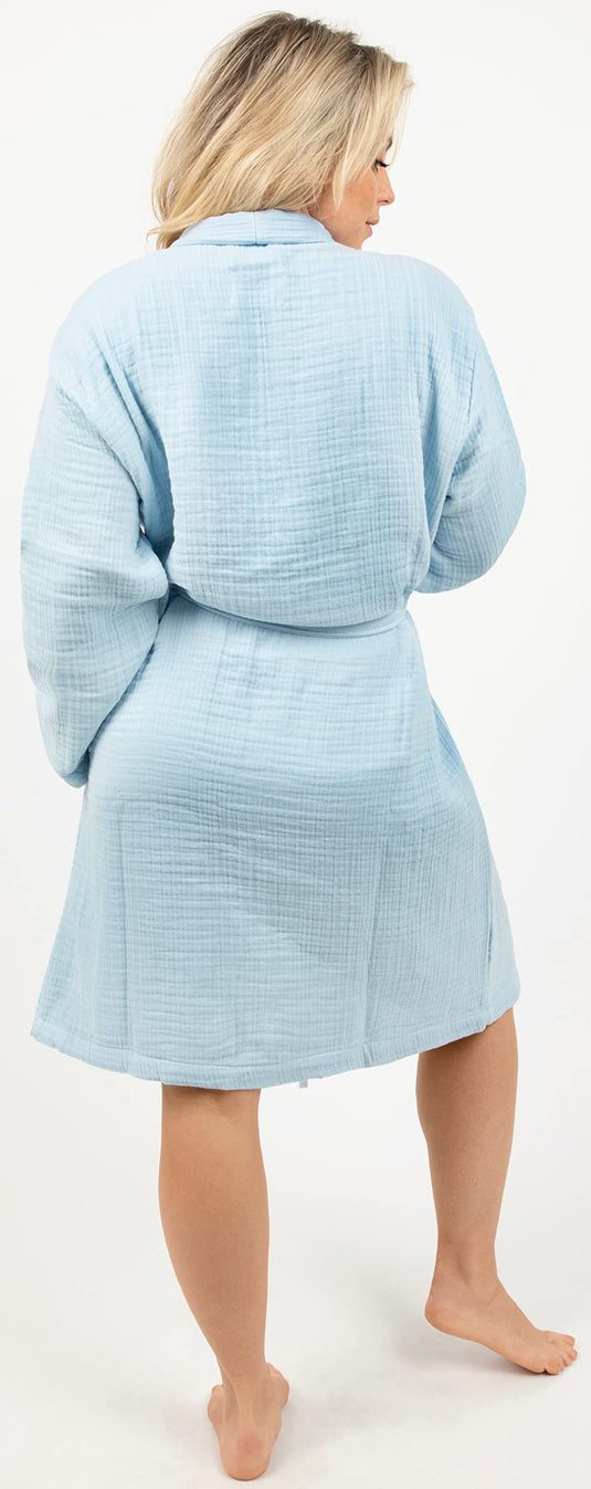 Maura Bathrobe Women's and Men's Unisex Cloudy Cotton, Lightweight, Luxurious Long Kimono Spa Robe Breathable Loungewear.