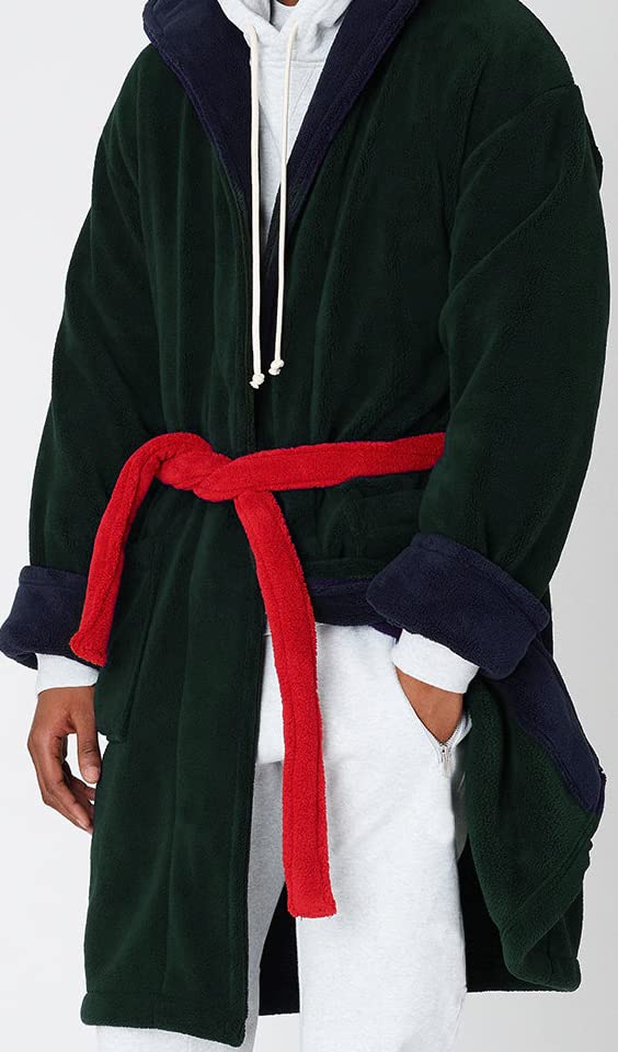 Load image into Gallery viewer, MAURA  Men's Hooded Plush Fleece Robes, Long Warm and Super Soft Bathrobes for Men, Luxury and Cozy Lounge Robe. Great Gifts
