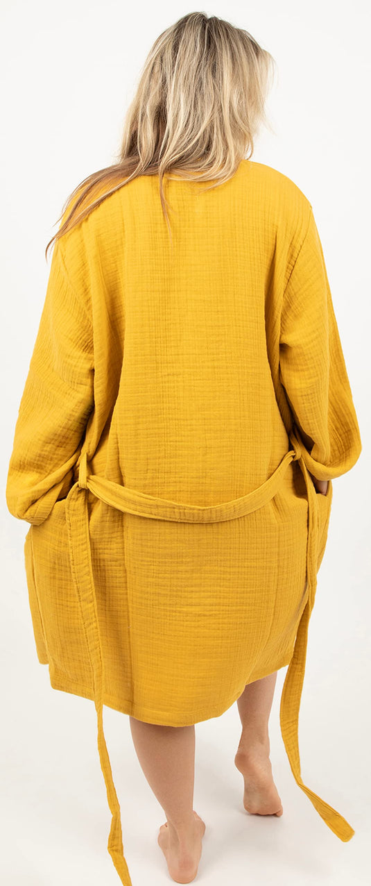 Maura Bathrobe Women's and Men's Unisex Cloudy Cotton, Lightweight, Luxurious Long Kimono Spa Robe Breathable Loungewear.