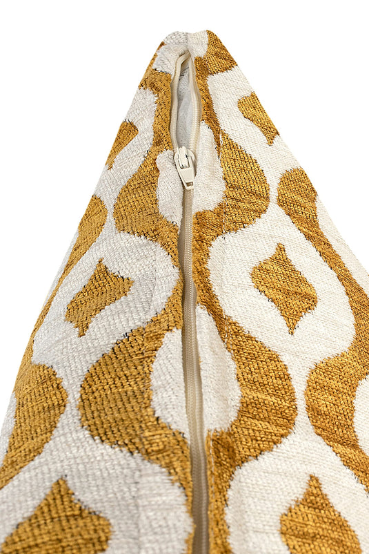 MAURA Rain Drop Design Jacquard Decorative Throw Pillow Cover 24 X 24 Inches Set of 2 for Couch, Sofa and Bedroom. Thick Chenille Cushion Case, Super Cozy and Soft. Earthy Colors for Room Home Decor.