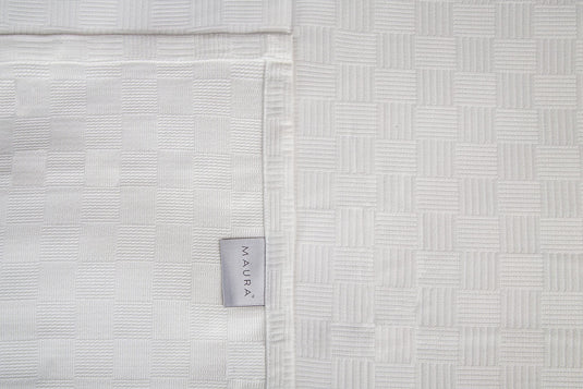 Maura All Season Cotton Decorative Thermal Bed Blankets, Classic Basket Wave Breathable, Super Soft, Cozy Blanket and Perfect for Layering Any Bed. Twin Size 66”x 90”