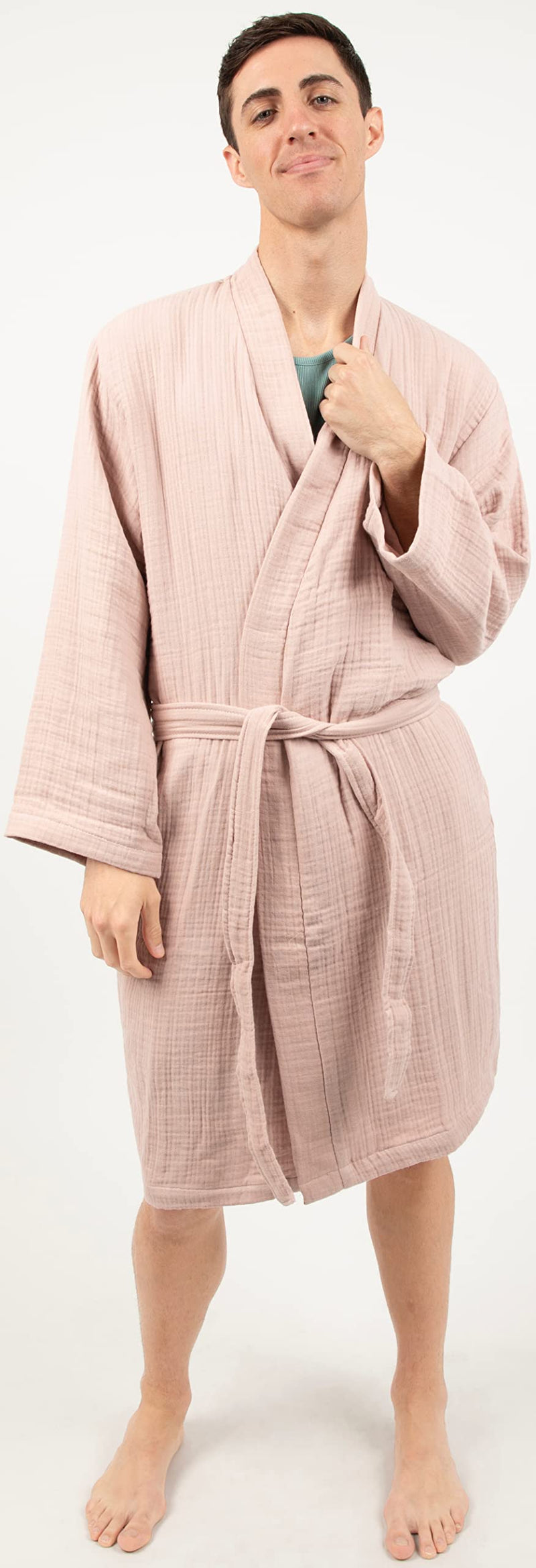 Load image into Gallery viewer, Maura Bathrobe Women's and Men's Unisex Cloudy Cotton, Lightweight, Luxurious Long Kimono Spa Robe Breathable Loungewear.
