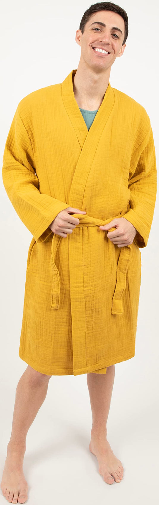 Maura Bathrobe Women's and Men's Unisex Cloudy Cotton, Lightweight, Luxurious Long Kimono Spa Robe Breathable Loungewear.