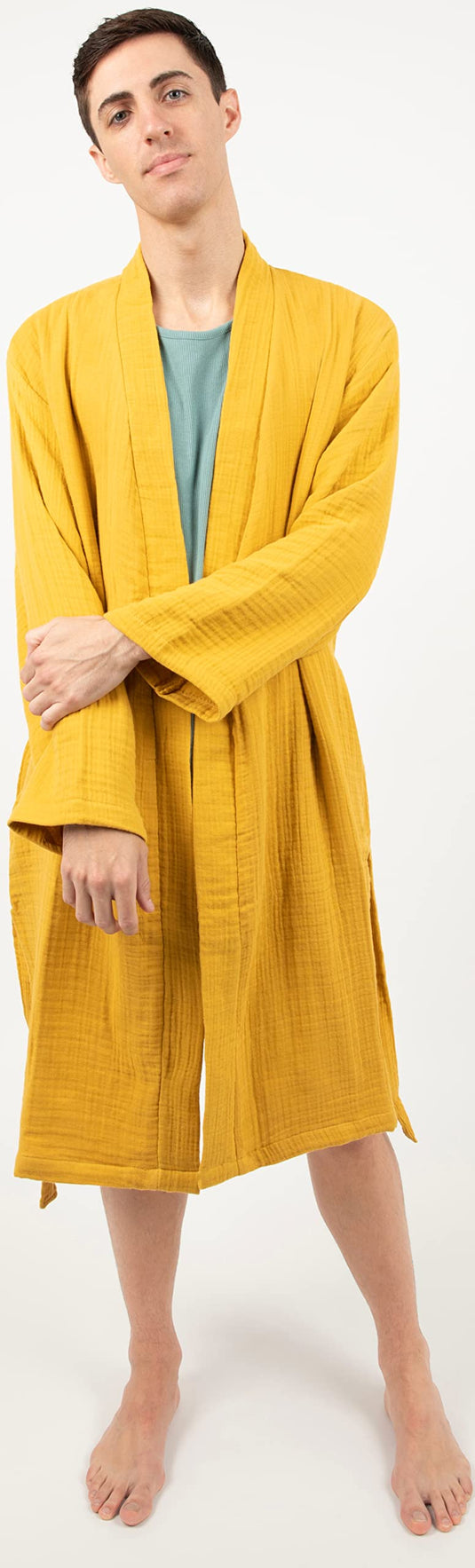 Maura Bathrobe Women's and Men's Unisex Cloudy Cotton, Lightweight, Luxurious Long Kimono Spa Robe Breathable Loungewear.