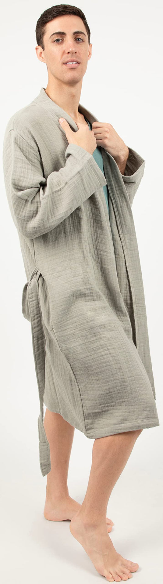 Maura Bathrobe Women's and Men's Unisex Cloudy Cotton, Lightweight, Luxurious Long Kimono Spa Robe Breathable Loungewear.