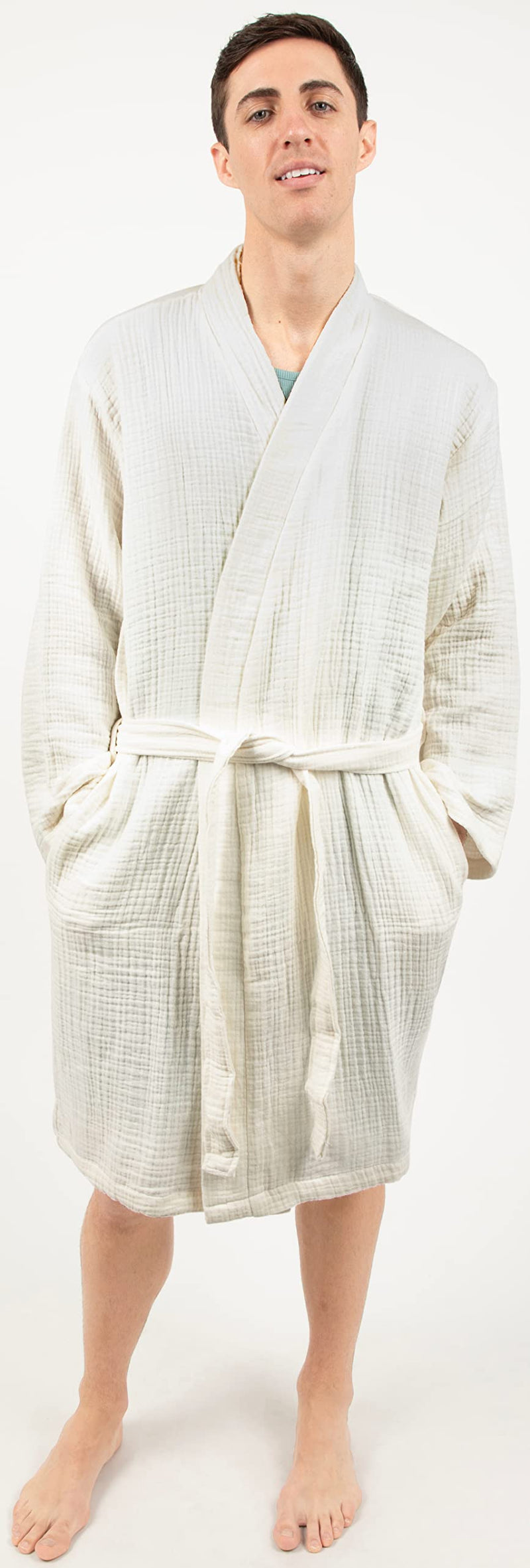 Load image into Gallery viewer, Maura Bathrobe Women's and Men's Unisex Cloudy Cotton, Lightweight, Luxurious Long Kimono Spa Robe Breathable Loungewear.
