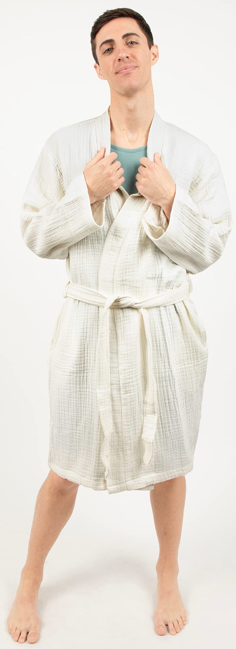 Load image into Gallery viewer, Maura Bathrobe Women's and Men's Unisex Cloudy Cotton, Lightweight, Luxurious Long Kimono Spa Robe Breathable Loungewear.
