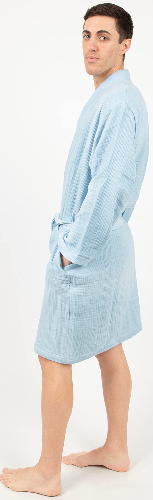 Maura Bathrobe Women's and Men's Unisex Cloudy Cotton, Lightweight, Luxurious Long Kimono Spa Robe Breathable Loungewear.