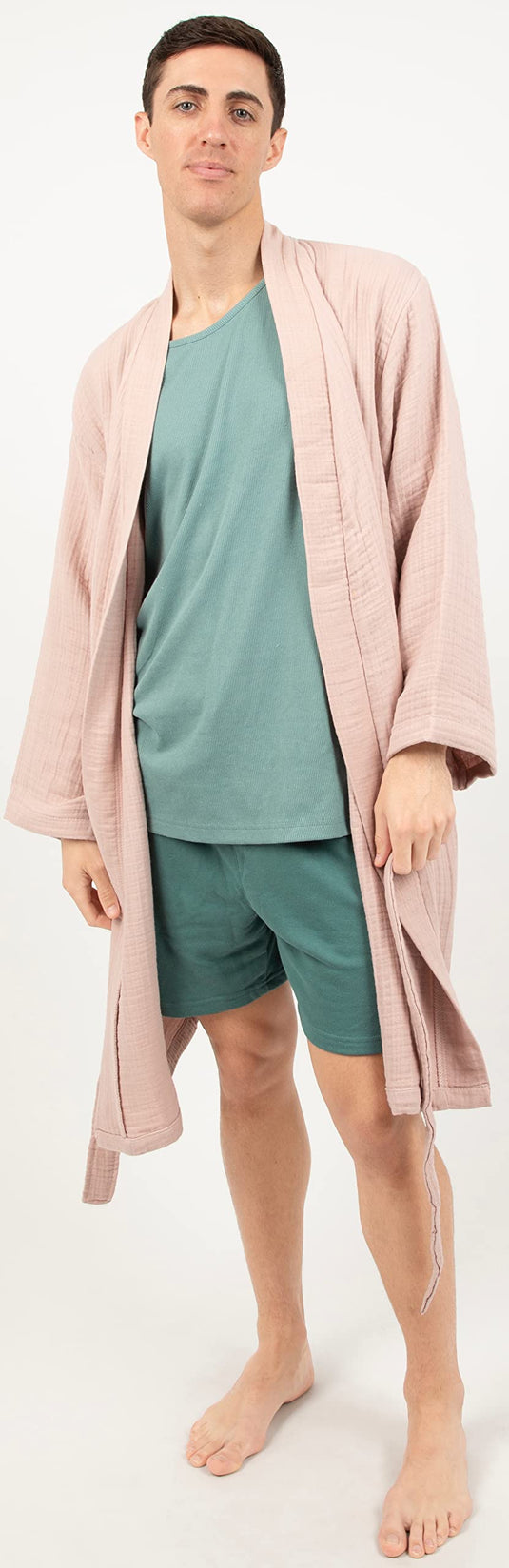 Maura Bathrobe Women's and Men's Unisex Cloudy Cotton, Lightweight, Luxurious Long Kimono Spa Robe Breathable Loungewear.
