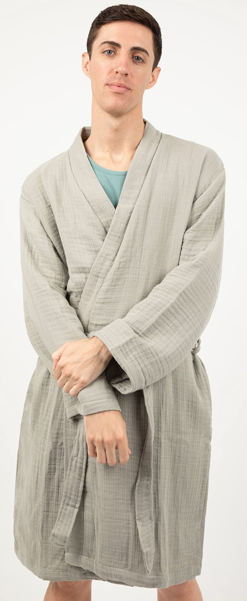 Load image into Gallery viewer, Maura Bathrobe Women's and Men's Unisex Cloudy Cotton, Lightweight, Luxurious Long Kimono Spa Robe Breathable Loungewear.
