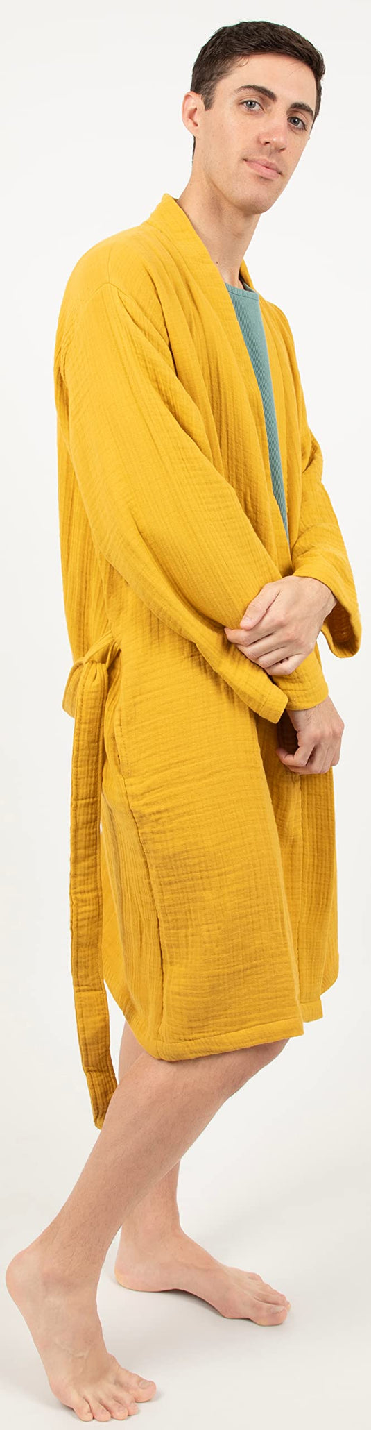 Maura Bathrobe Women's and Men's Unisex Cloudy Cotton, Lightweight, Luxurious Long Kimono Spa Robe Breathable Loungewear.