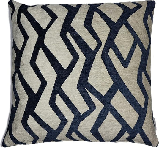 MAURA Modern Design Jacquard Decorative Throw Pillow Cover 24 X 24 Inches Set of 2 for Couch, Sofa and Bedroom. Thick Chenille Cushion Case, Super Cozy and Soft. Earthy Colors for Room Home Decor.