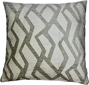 MAURA Modern Design Jacquard Decorative Throw Pillow Cover 20 X 20 Inches Set of 2 for Couch, Sofa and Bedroom. Thick Chenille Cushion Case, Super Cozy and Soft. Earthy Colors for Room Home Decor.