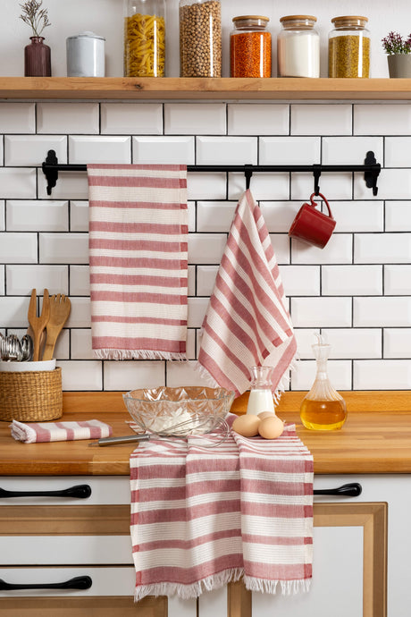 Bella 4-pack Dish Towel Brick Color