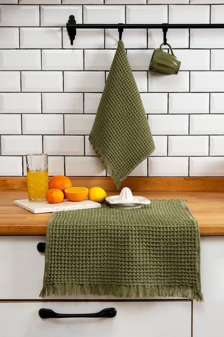 Burton Green Towel Set of 2