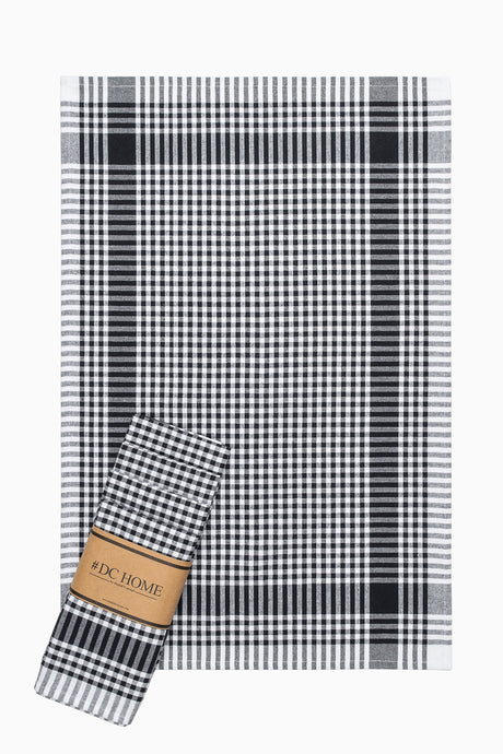 Gingham 5-Piece Dish Towels Black