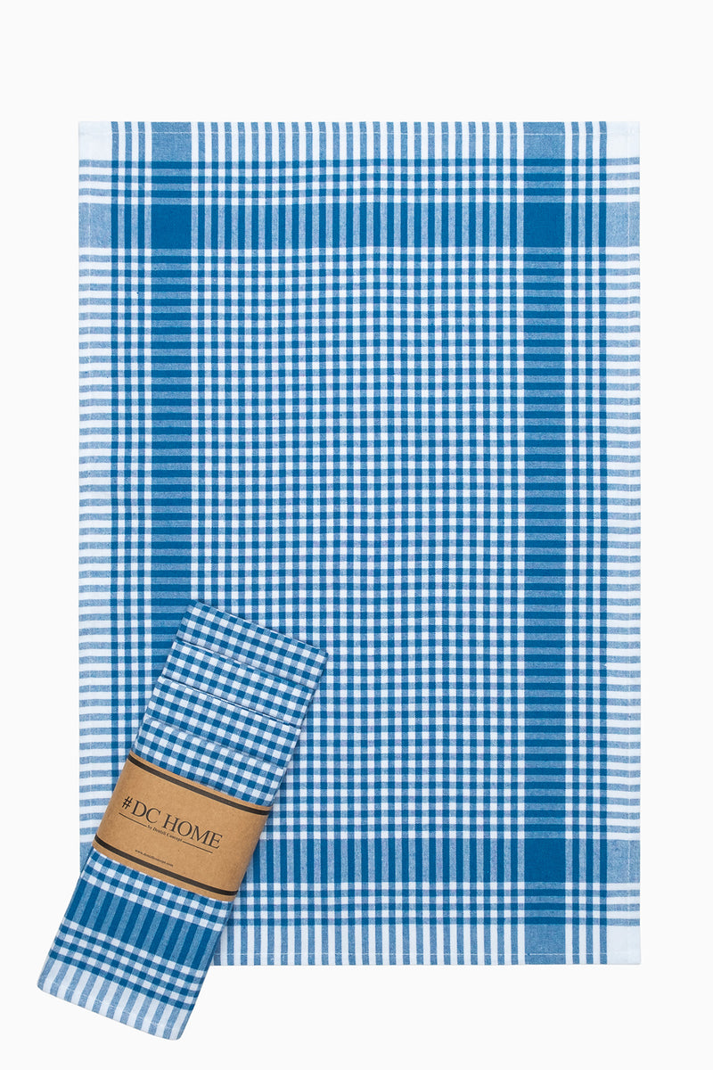 Load image into Gallery viewer, Gingham 5-Piece Dish Towels Blue
