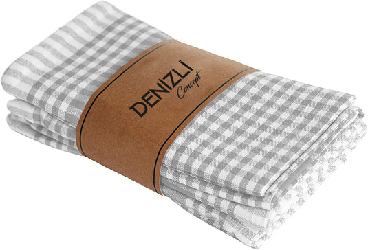 Gingham 5-Piece Dish Towels Gray