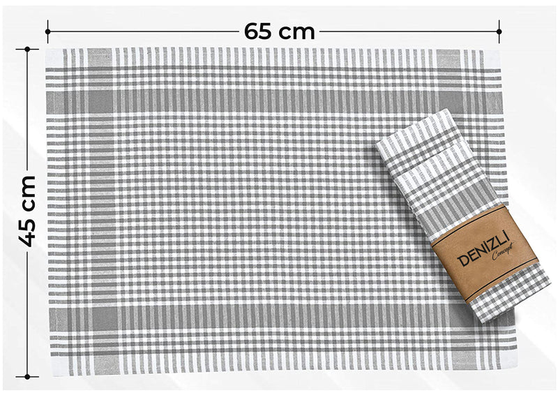 Load image into Gallery viewer, Gingham 5-Piece Dish Towels Gray
