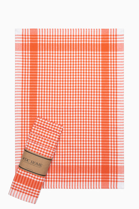 Gingham 5-Piece Dish Towels Orange