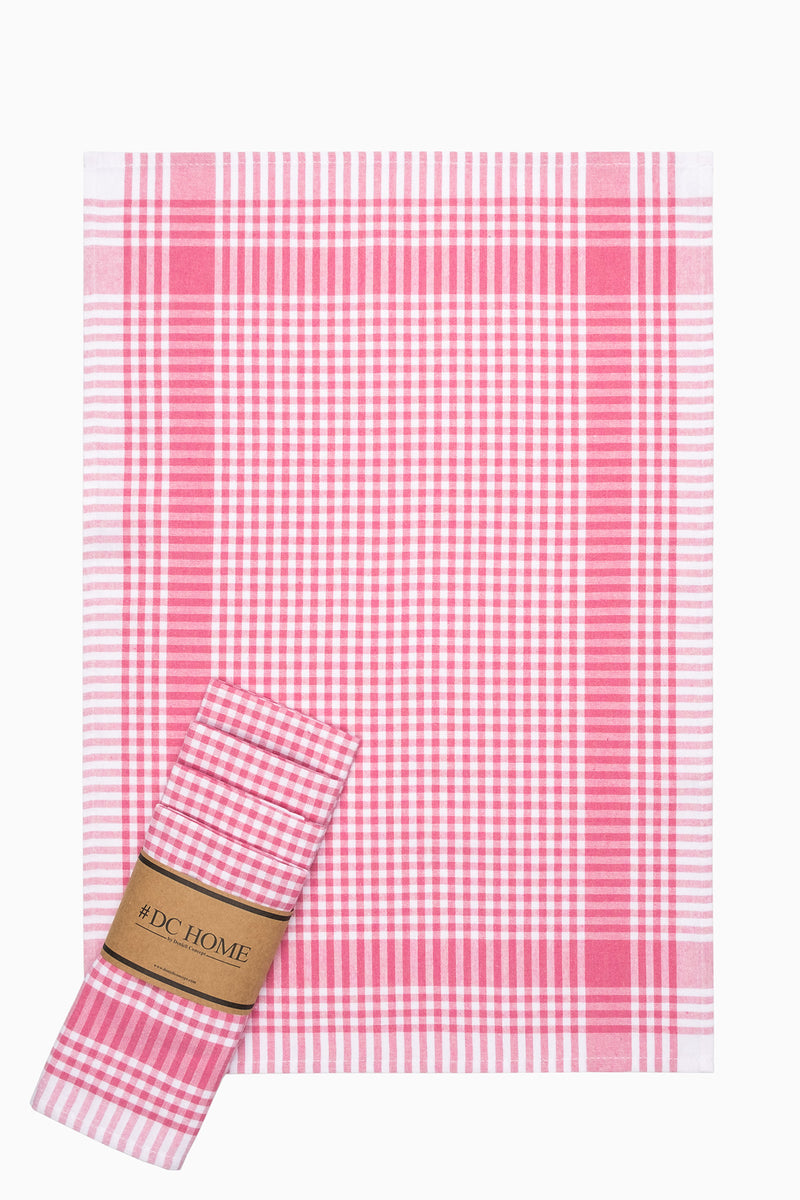 Load image into Gallery viewer, Gingham 5-Piece Dish Towels Pink
