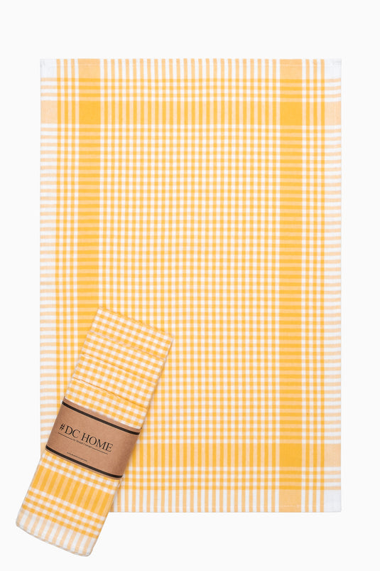 Gingham 5-Piece Dish Towels Yellow