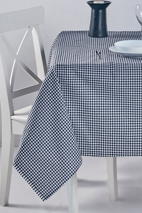 Gingham Tablecloth Black 170x170 Cm