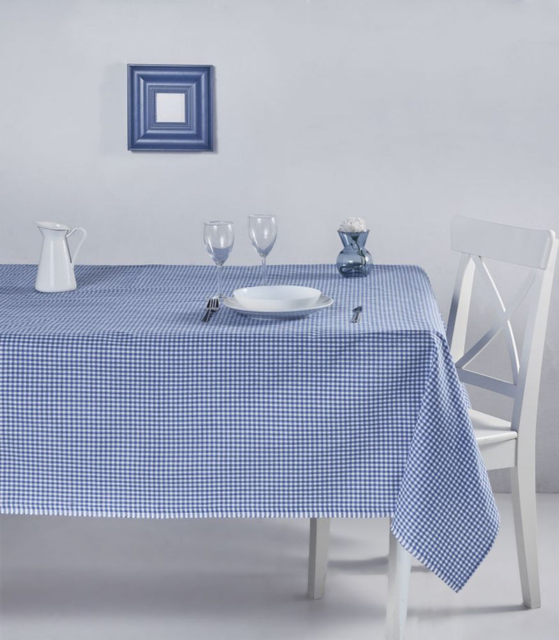 Load image into Gallery viewer, Gingham Tablecloth Blue 170x170 Cm
